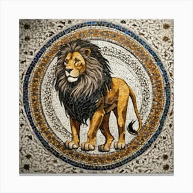 Lion Mosaic Pattern Canvas Print