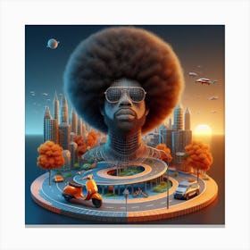 Man With Afro Canvas Print