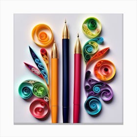 Decorative pens Canvas Print