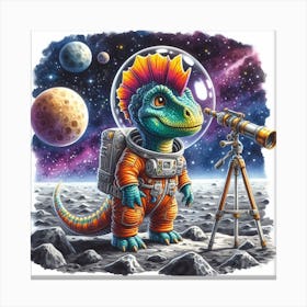 Dinosaur Astronaut Canvas Print