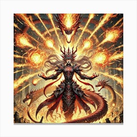 Empress Lian Dragons Fury Canvas Print