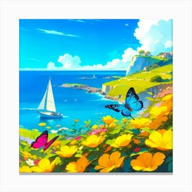 Sailor And Flowers Canvas Print