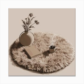 Cup Of Coffee On A Rug Canvas Print