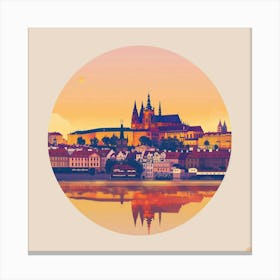 A Prague Castle In Prague Minimal Illustration 1720028450 2 Canvas Print