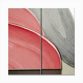 Pink And Grey Abstract Painting Canvas Print