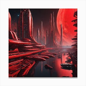 Futuristic City Red I Canvas Print