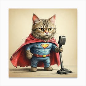 Superman Cat 12 Canvas Print