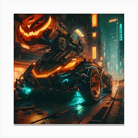 Pumpkin Car (Cyberpunk37) Canvas Print