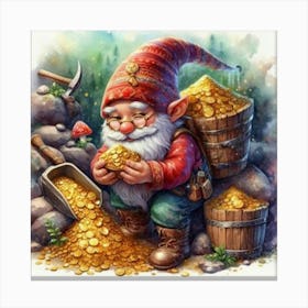 Gnomes Gold Canvas Print