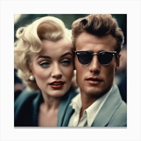 Marilyn Monroe And James Dean couple photo Canvas Print