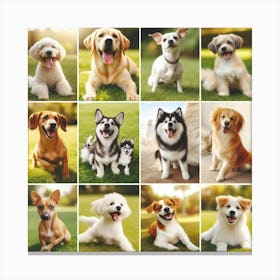 Collage of Dogs: Happy National Pet Day! 1 Canvas Print