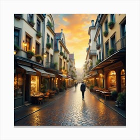 Street Scene In Brussels Canvas Print