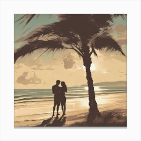 Couple On The Beach Canvas Print