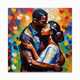 Couple Kissing Canvas Print