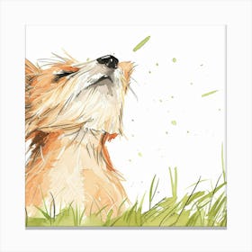 Fox In The Grass Canvas Print