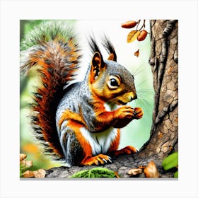 Squirrel In The Forest 346 Canvas Print