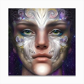 Face Of A Woman In Space Canvas Print