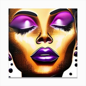 Woman With Purple Eyes Canvas Print