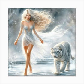 White Tiger 12 Canvas Print