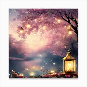 Pink Cherry Blossoms Canvas Print