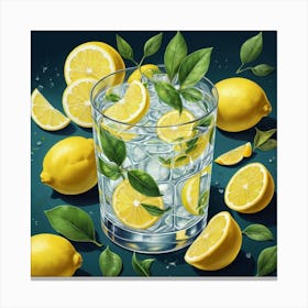 Illustrative Albedo Gin Lemons Art 3 Canvas Print