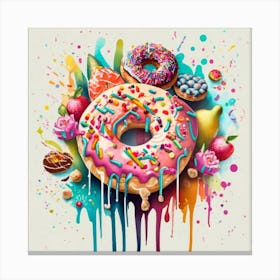 Donuts are an American-origin dessert Watercolor 7 Canvas Print