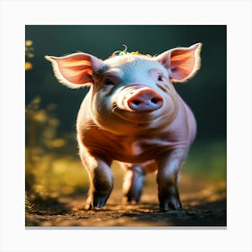 Pig In The Woods 1 Canvas Print