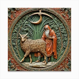 Shepherd And The Sheep Canvas Print