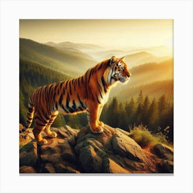 Tiger In The Mountains Canvas Print