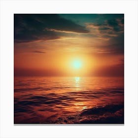 Sunset Over The Ocean Canvas Print