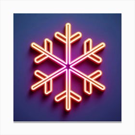 Snowflake Neon Sign 2 Canvas Print