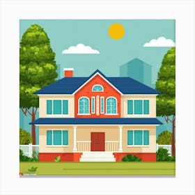 House In The Park Canvas Print