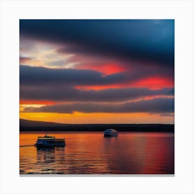 Sunset On The Lake Canvas Print