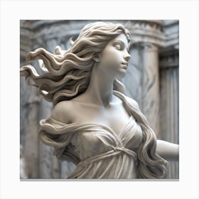 Marble statue of a beautiful girl Canvas Print