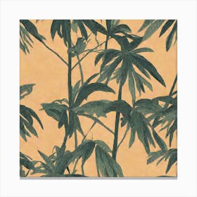 Tropical Tree On A Solid Background Simple pattern art, 115 Canvas Print
