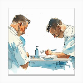 Two Dentists At Work Canvas Print