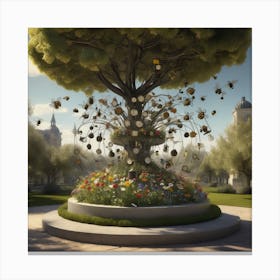 Bee Tree 4 Canvas Print