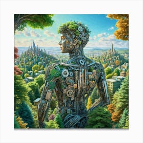 Man In The Forest Canvas Print