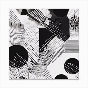 Abstract Geometric Patterns In Monochrome 8 Canvas Print