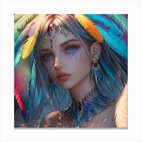 Feather Girl Canvas Print