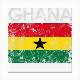 Vintage Ghana Ghanaian Flag Pride Gift Canvas Print