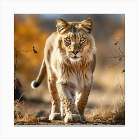 Lion Walking Canvas Print