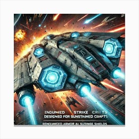 A Futuristic Sci Fi Scene Equinox Strike Craft Armor And Shields Canvas Print