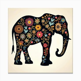 Silhouettes of animals like elephants Canvas Print