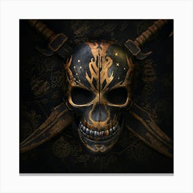 golden skull Canvas Print