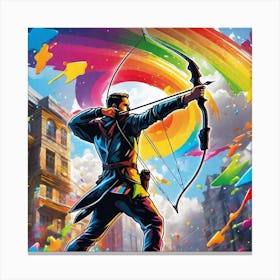 Rainbow Archer Canvas Print