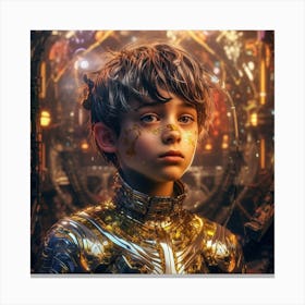 Boy In A Futuristic Costume Canvas Print