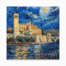 Van Gogh Style. Papal Palace of Avignon Series. Canvas Print
