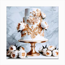 Gold Wedding Cake 2 Canvas Print