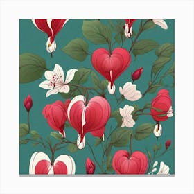 Flowers of Bleeding heart, Vector art 7 Canvas Print